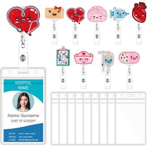 Henoyso 18 Pcs Nurse Week Gifts Bulk 2025 Cute Nurse Badge Reels Retractable Clear Funny ID Badge Holders for Women Nursing Graduation Medical Health Hospital Worker Appreciation Gift(Cute)