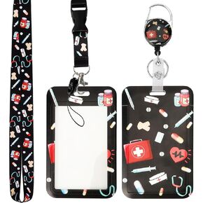 Teacher Lanyard with Id Holder Retractable,Bee Lanyards for Id Badges Teacher Gifts,Cute Breakaway Lanyards Bee Gifts for Teachers,Heavy Duty Badge Reel Student Nurse Name Badge Holders with Clips