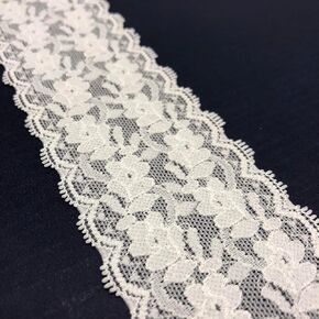 2.36 Inches Wide Lace Ribbon, Stretch Trim Lace Fabric, 5 Yards for Crafting, Sewing, Gift Wrapping and Bridal Wedding Decorations -9058 (White)