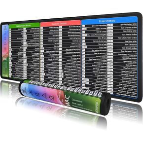 MAC OS اختصارات Mouse Pad Pad IMAC غش ، حصيرة مكتب لوحة مفاتيح MAC كبيرة ، قاعدة مطاطية غير قابلة للانزلاق ، حواف مخيط ، قابلة للغسل ، XL 31.5 "x11.8" x0.12 "