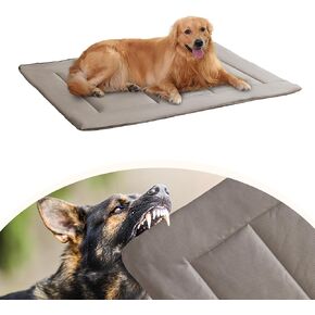 MAXYOYO Chew Proof Dog Beds, Indestructible Dog Crate Pad for Aggressive Chewers, Machine Washable Mat with a Removable Protect Cover