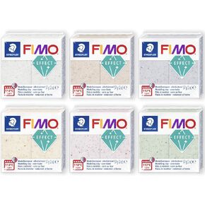 Fimo Soft Polymer Oven Bake Modeling Clay - 57G Blocks - مجموعة من 6 ألوان نباتية
