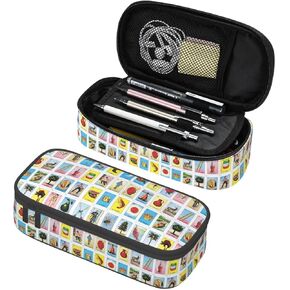 Mexican Loteria Cards Case Case Big Trace Storage Pencil Pouch Pouch Pouch Actions with Zipper Protable Pen Holder Box منظم للبنين كلية الطالب المدرسية لوازم المكاتب