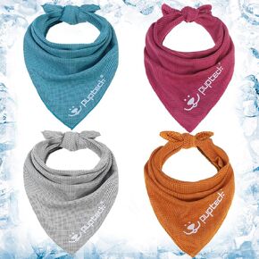 Pupteck Dog Colding Bandana for Summer Hot ، 4 Pack Spring Cat Pet Accf Frase Foreing Forms ، Writic Writic Wracks for Small Medium Carge Dogs