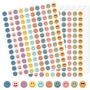 7200 PCS Happy Smiley Face Stickers Colorful Small Happy Face Sticker Round Classroom Behavior Incentive Chart Stickers for Classroom Management Teacher Student Reward Supplies (Colorful) in Saudi Arabia