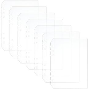 Benecreat 20pcs 8.4x5.9inch pp prolders index sheets ، 6 حلقة A5 قابلة لإدخال علامة تبويب مقسم كاملة الصفحات المسطحة لرفع الدفاتر والمجلدات