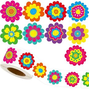 500pcs ملصقات زهرة زهور الربيع لفة الملصقات لفة الأظرف الأظرف أكياس الحفلات توريد زخرفة الفصول الدراسية مكافأة المعلم