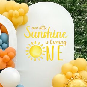 تدير أشعة الشمس الصغيرة لدينا ملصق ديكور عيد ميلاد Sunshine موضوع لعيد الميلاد الأول ، الذكرى السنوية ، استحمام الطفل ، الخلفية ، قوس البالون ...