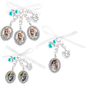 3pcs bouquet سحر لذاكرة الزفاف ، سحر صور باقة الزفاف ، كمية مختلفة من سحر صورة الزفاف البيضاوي Lacy أنت دائمًا في قلبي باقة الزفاف DIY