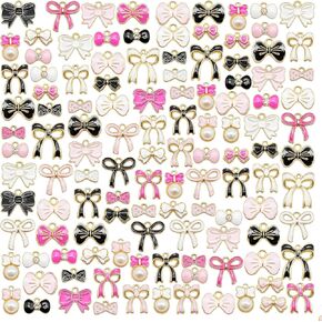 80pcs 8 style motkel bowknot charms