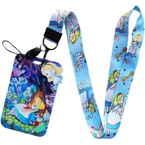 Alice in Wonderland Lanyard Keychain ، anime id badges lanyard ، key lanyard for id id jolder ، clase propep phone (3)