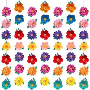 Spakon 8 PCS Cactus Garlands Decoration Cinco de Mayo Banner Mexico Taco Green Green Glitter Cactus Hanging Tropical Plant Attouts for Mexican Fiesta Birthday Baby Shower Hawaiian Luau Party Decor