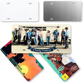 echomerx 12.1 "× 6" فراغات لوحة ترخيص التسامي - مقاومة للأشعة فوق البنفسجية ، جانب واحد ، 4 ثقوب تثبيت ، مسامير متضمنة - مثالية للألواح المخصصة ، ديكور الجدار ، لافتات ، هدايا صور شخصية - حزمة - 5