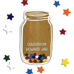 36PCS Classroom Reward Jar ، 8 '' Magnetic Reward Jar for Champroom ، نظام مكافآت الحوافز للأطفال ، أداة إدارة سلوك المعلم (Rainbow Star 5''x8 '')