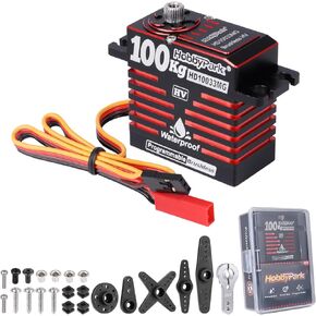 Hobbypark Waterproof 1380oz-in 100kg servo 16.8v HV Servo High Torque Serque Servo Unress Full Metal Gear RC servo لـ 1/8 1/10