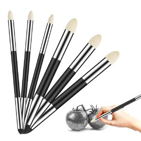 6 PCS Artist Plending Sponge Pen double leaded sketch detrable wipe Sponge Brush Artrabling Art Art Attoval Attoval Tofer