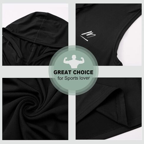 MEETYOO Sleeveless Workout Hoodie Men, Quick Dry Tank Tops Muscle Gym Sports T-Shirts in Kuwait