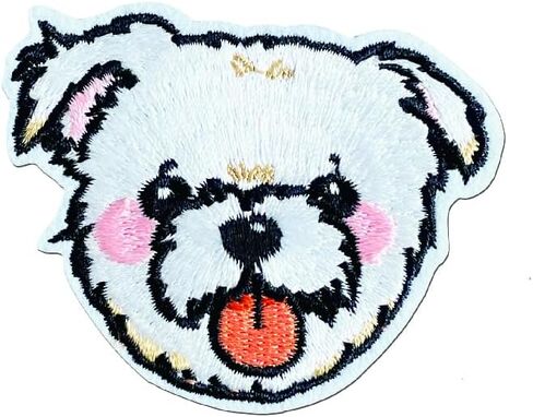 1 pc Maltese Dog Animal Sticker Stick on/Iron on/Sew on Patch Applique for Clothes,Backpack,Phonecases,Helmat,DIY Accessories in Saudi Arabia