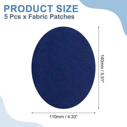 uxcell 5Pcs Iron-on Patches, Elbow Knee Velvet Patches, Fabric Repair Patches Crafts for Repair Clothing Crafts Sweater Pants Shirts, 6x4 Inch Dark Blue in Saudi Arabia