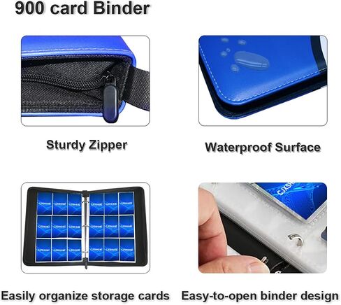Premium Baseball Card Binder Album with 900 Pockets - Perfect for Trading, Football, and TCG Cards - Hard Case Storage with Zipper and Ring Holder,Top Loader Binders (Large) in Saudi Arabia