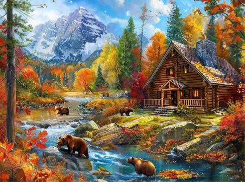 Jigsaw Puzzles 2000 Pieces for Adults Families Bear Village Pieces Fit Together Perfectly in Saudi Arabia