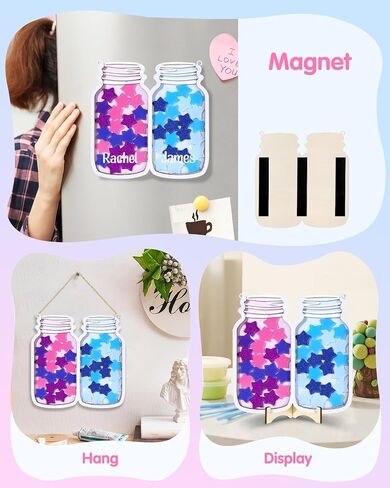 Swooflia Dual Magnetic Reward Jar Classroom for Kids - Rose & Blue Star Jar Reward System Home, Positive Behavior Potty Training Management and Goal Tracking for Girls Boys in Kuwait