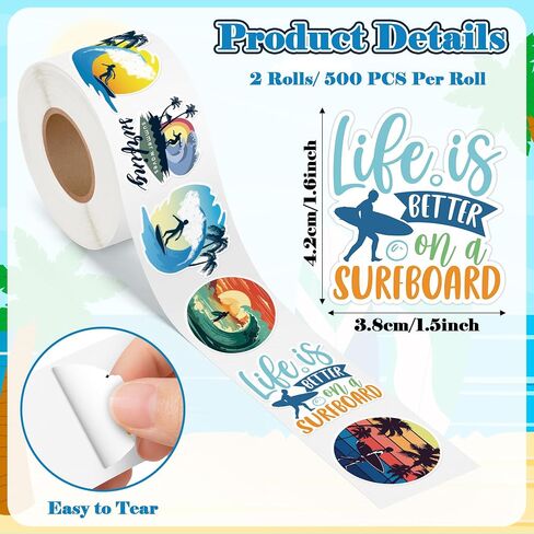 A1diee 1000Pcs Travel Camping Stickers in 2 Rolls Happy Camper Tent Bonfire Guitar Map Camera Travel Bag Car Themed Self Adhesive Decals for Birthday Gifts Bag Party Supplies School Activity Reward in Kuwait