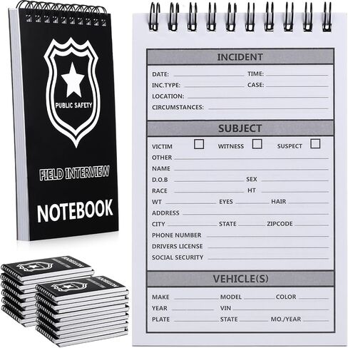 Taling 24 PCS Public Safety Police Police Interview Report Report Notepad for Lawing Offorct Higports Book Book Bookboor Cop Inventive Equiperations ، 70 Sheets/ 140 Pages in Kuwait