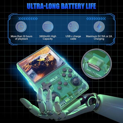 30000 Games in 1Handheld Game Console,3.5-Inch IPS Screen Retro Gaming Console,30000 Classic Games, 3800mAh,20＋Mainstream Emulator,Built-in 256G TF Card in Saudi Arabia
