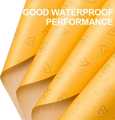 WRAPAHOLIC 20 Sheets Flower Wrapping Paper - 22.8 x 22.8 inch Green Love Design Water-Resistant Floral Bouquet Wrapping Paper, Florist Supplies Packaging for Wedding Birthday Gift DIY in Saudi Arabia