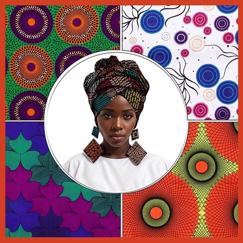 30 Pcs 25 x 25 cm/9.8 x 9.8 inches Cotton African Fabric Square No Repeat Patchwork Fabric Printed Craft Fabric Bundle Patchwork Craft for DIY Sewing Fabric Craft Accessories in Saudi Arabia