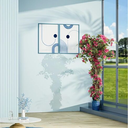 شجرة الجهنمية الاصطناعية بطول 5 أقدام مع الزهور، وأشجار الجهنمية الطويلة المزيفة، وشجرة مزهرة صناعية في وعاء بلاستيكي لديكور الشرفة الأمامية الداخلية أو مكتب المنزل في الهواء الطلق، قطعة واحدة (59 بوصة) in Kuwait