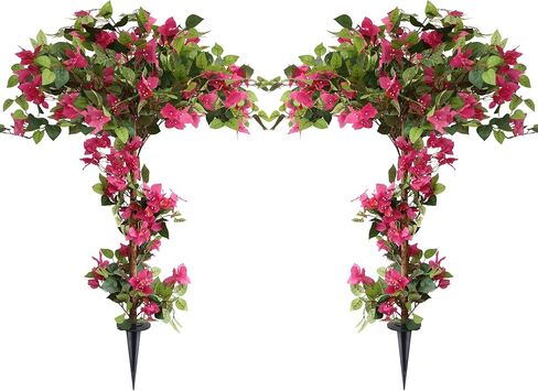 5FT Bougainvillea Artificial Tree with Flowers, Fake Bougainvillea Tall Trees, Faux Blooming Tree in Plastic Pot for Indoor Front Porch Decor or Outdoor Home Office, 1 PCS(59 inch) in Kuwait