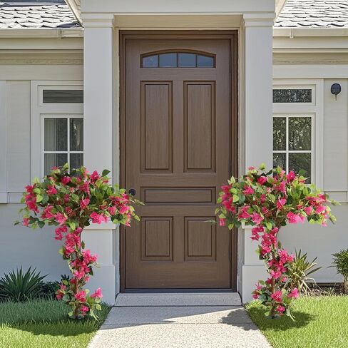 5FT Bougainvillea Artificial Tree with Flowers, Fake Bougainvillea Tall Trees, Faux Blooming Tree in Plastic Pot for Indoor Front Porch Decor or Outdoor Home Office, 1 PCS(59 inch) in Kuwait