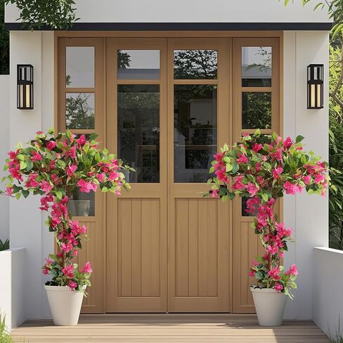 5FT Bougainvillea Artificial Tree with Flowers, Fake Bougainvillea Tall Trees, Faux Blooming Tree in Plastic Pot for Indoor Front Porch Decor or Outdoor Home Office, 1 PCS(59 inch) in Kuwait