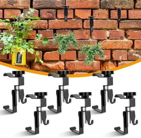 Brick Hangers, 6PCS Brick Wall Clips, Metal Brick Hangers Adjustable Brick Hooks, No-Drill Wall Clamps Heavy-Duty Metal Clips for Outdoor Home & Garden in Saudi Arabia