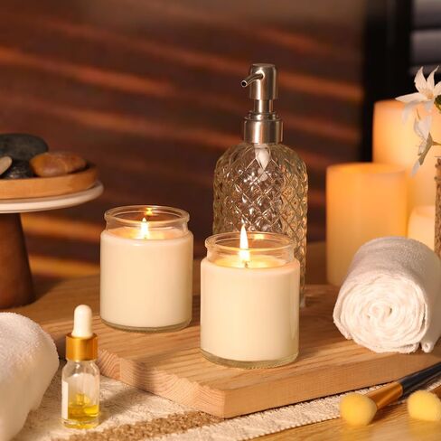 12pcs شمعة الجرار لصنع الشموع ، والكرات الزجاجية 7.5 أوقية مع أغطية خشبية وعلامات ، وحاويات الشموع ل DIY ، والهدايا ، وصنع الشموع ، وتوصيلات الطاولة in Kuwait