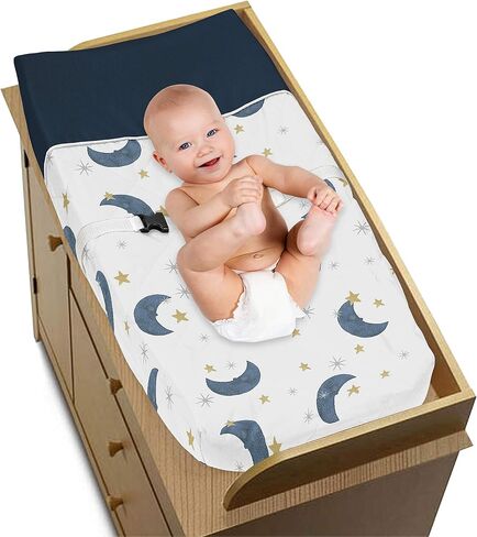 تصميمات Sweet Jojo برتقالية وبيضاء من Boho Sun Boy أو Girl غطاء وسادة تغيير الحفاضات لحضانة الأطفال - صدأ اليقطين برتقالي ريترو بوهيمي السماء السماوية الصحراوية أشعة الشمس في الهواء الطلق طبيعة بسيطة محايدة بين الجنسين in Kuwait