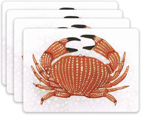 Cork Placemats: 4pc Set Heat Resistant Red Lobby Cork Backed Placemats - 16" x 12" Hardboard Placemats with Cork Backing for Dining Table - Perfect for Weeknights & Entertaining - rockflowerpaper in Saudi Arabia