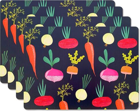 Cork Placemats: 4pc Set Heat Resistant Red Lobby Cork Backed Placemats - 16" x 12" Hardboard Placemats with Cork Backing for Dining Table - Perfect for Weeknights & Entertaining - rockflowerpaper in Saudi Arabia