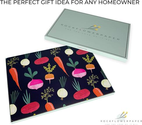 Cork Placemats: 4pc Set Heat Resistant Red Lobby Cork Backed Placemats - 16" x 12" Hardboard Placemats with Cork Backing for Dining Table - Perfect for Weeknights & Entertaining - rockflowerpaper in Saudi Arabia