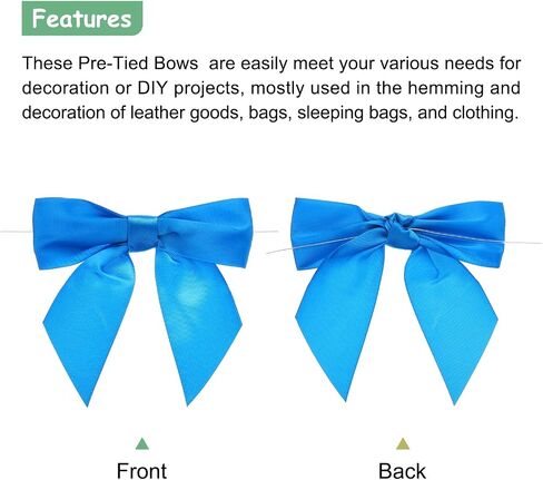 MECCANIXITY 50 Pcs Pre-Tied Bows Satin Ribbon Bows 4.5" Twist Ties Gift Bows for Craft DIY Candy Bags Christmas Wedding Decor Party Treat Bags Deep Purple in Saudi Arabia