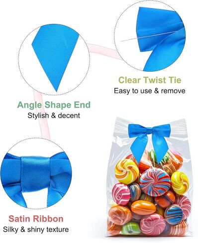 MECCANIXITY 50 Pcs Pre-Tied Bows Satin Ribbon Bows 4.5" Twist Ties Gift Bows for Craft DIY Candy Bags Christmas Wedding Decor Party Treat Bags Deep Purple in Saudi Arabia