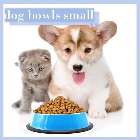 4 Pcs 7oz Stainless Steel Dog Bowls Stackable Pet Puppy Dishes Anti Slip Dog Food Bowls for Small, Medium and Large Dogs (Blue, 1 Cup/7 oz) in Saudi Arabia