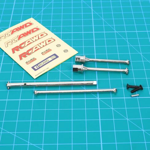 RCAWD Dogbone Center Driveshafts Set for Yeti Jr. Can-Am Maverick Upgrades, Center Axles & Rear Drive Shaft 45# Steel Parts #AXIC1511, for Axial 1/18#AXI90069 Sliver in Saudi Arabia