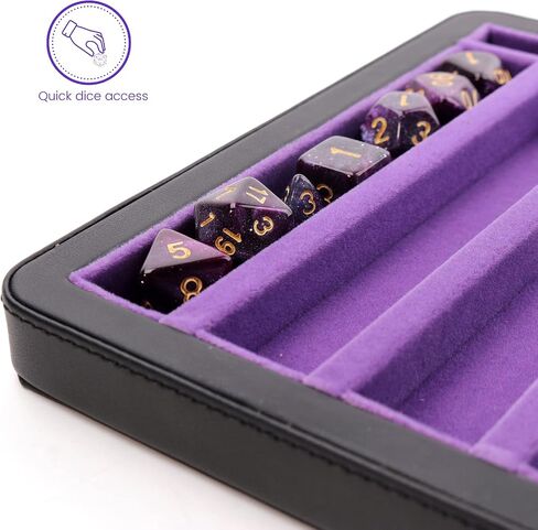Guarida Dice 7 Rolling Dice Tray with Strong Magnetic Lid and Rolling Surface Ample Storage and Case Organizer for All Your Dice and Minis Perfect for DND or Any Dice RPG Games -Dragon Purple Design in Saudi Arabia