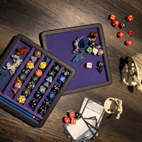 Guarida Dice 7 Rolling Dice Tray with Strong Magnetic Lid and Rolling Surface Ample Storage and Case Organizer for All Your Dice and Minis Perfect for DND or Any Dice RPG Games -Dragon Purple Design in Saudi Arabia