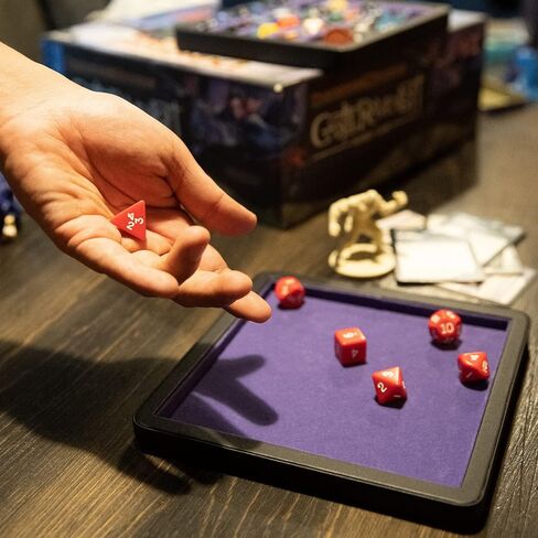 Guarida Dice 7 Rolling Dice Tray with Strong Magnetic Lid and Rolling Surface Ample Storage and Case Organizer for All Your Dice and Minis Perfect for DND or Any Dice RPG Games -Dragon Purple Design in Saudi Arabia
