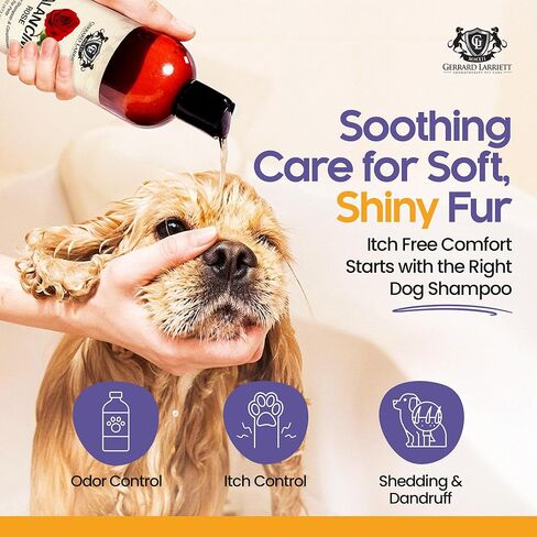 De-Stress Aromatherapy Dog Shampoo Itchy Skin Relief and Conditioner - Lavender Dog Shampoo with Aloe Vera, Chamomile & Oatmeal Shampoo for Dogs, 16 oz in Kuwait