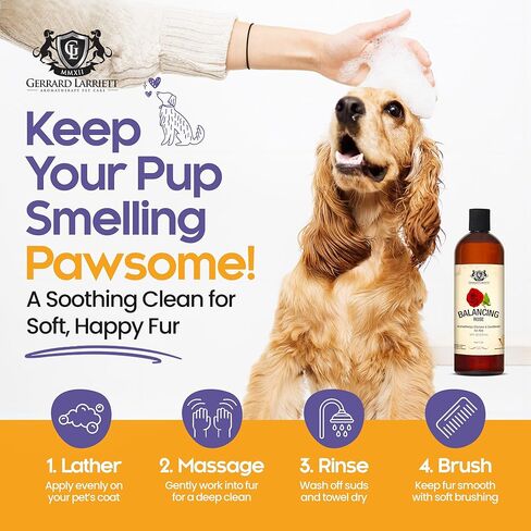 De-Stress Aromatherapy Dog Shampoo Itchy Skin Relief and Conditioner - Lavender Dog Shampoo with Aloe Vera, Chamomile & Oatmeal Shampoo for Dogs, 16 oz in Kuwait